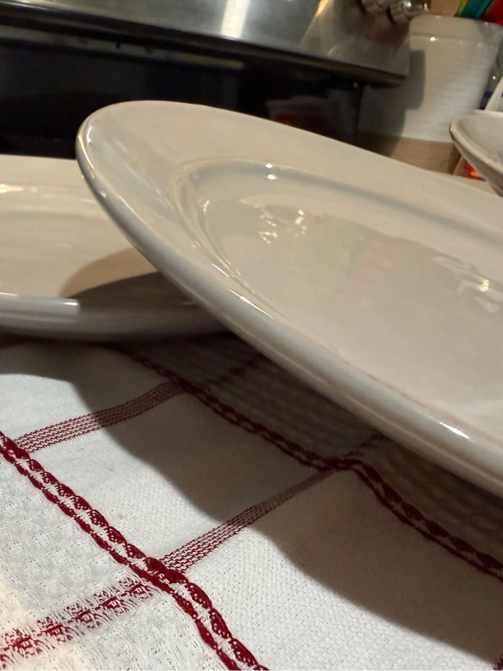 LG Pottery Barn Handcrafted Stoneware Cambria Dinner Plates, Gray, S/4
